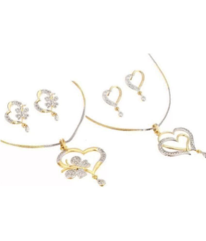 PUJVI - Golden Pendant set ( Pack of 2 )