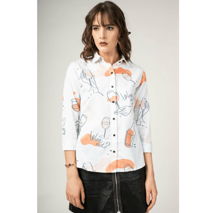 Modern and Stylish Trendy Wine Glass Design Fancy Top by GlamaStitch-M