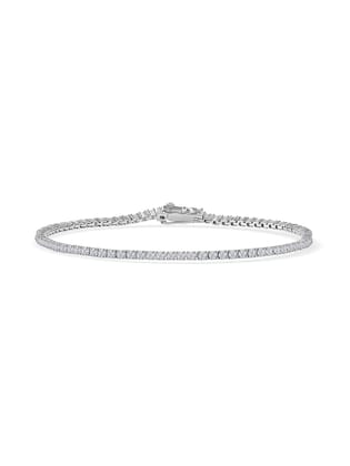 Lab Grown Diamond Tennis Bracelet For Women-9K / White Gold