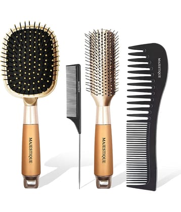 Majestique Detangling Paddle Brush, Refresh and Extend for All Hair Types - 4 Pcs Multicolor