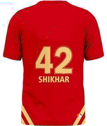 THE BLAZZE Sports India IPL Cricket Team T Shirt Jersey For MensFor Punjab PUKS Shikhar 42