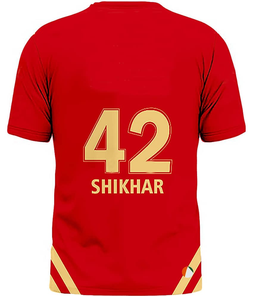 THE BLAZZE Sports India IPL Cricket Team T Shirt Jersey For MensFor Punjab PUKS Shikhar 42