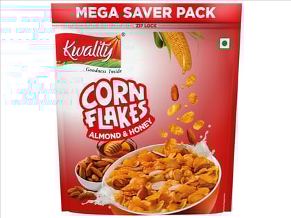 Kwality Corn Flakes Almond & Honey Pouch (1 kg)