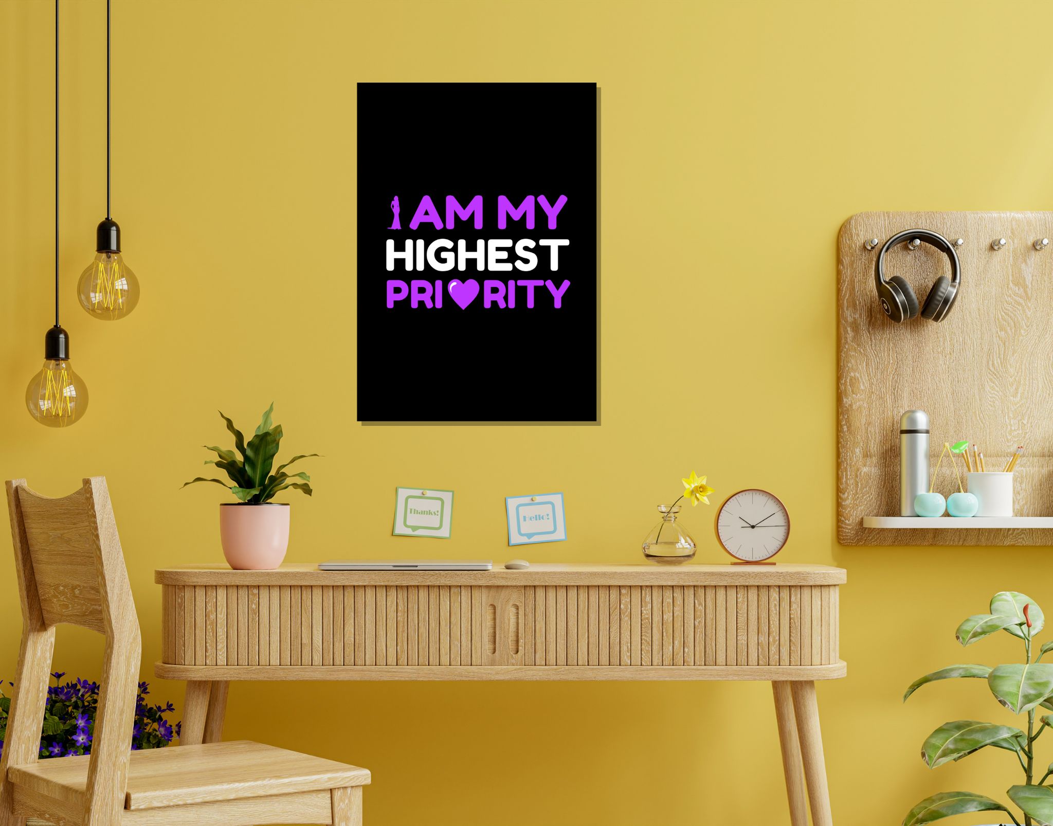 "I AM MY HIGEST PRIORITY-WOMEN EDITION"- Shiny & Sturdy Metallic Poster  Art That Pops & Sticks (Literally!)-A3