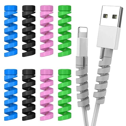 Spiral Cable Protectors for Charging Cords 12 Piece Wire Saver Set Durable Data Cable Protection Covers Anti Break Cord Wrap Set of 3