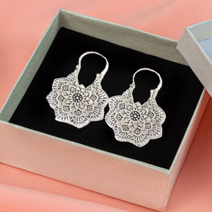 Handmade Spiral Brass Silver-Plated Earrings