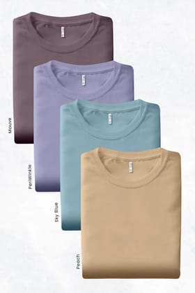 Pack 4 - Peach, Periwinkle, Sky blue, Mauve - Classic Crew-S