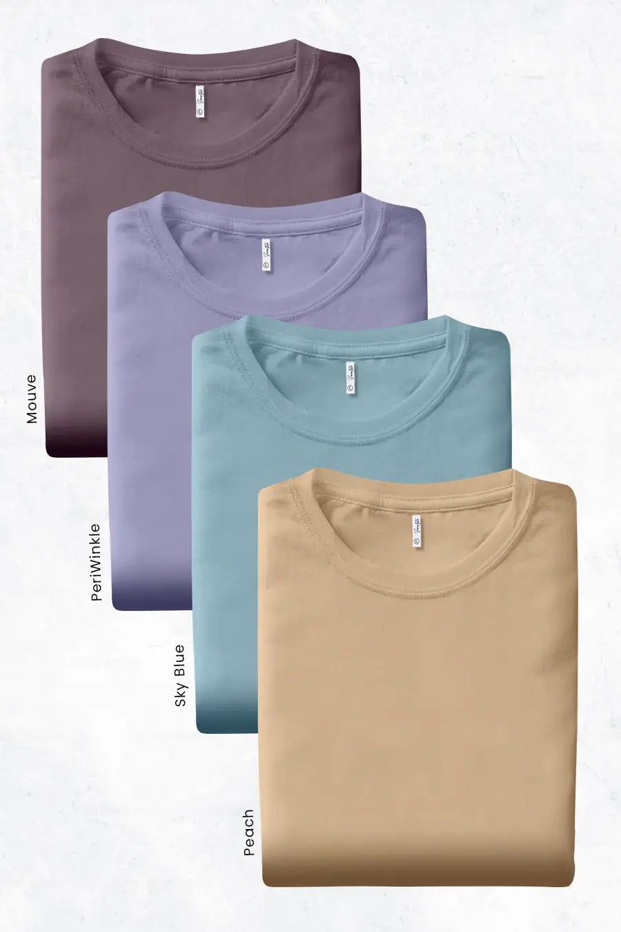 Pack 4 - Peach, Periwinkle, Sky blue, Mauve - Classic Crew-S