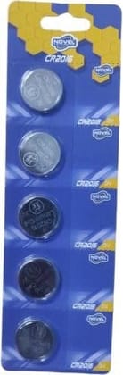NOVEL CR2016 3V Lithium Coin Cell Battery Pack of 5 | Button Cell Batteries for Calculators, Watches, Remote Controls, Toys and Electronic Devices