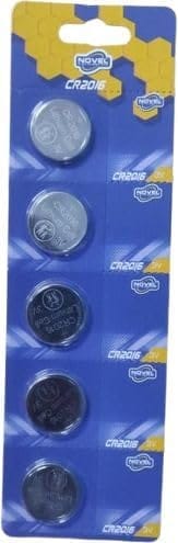 NOVEL CR2016 3V Lithium Coin Cell Battery Pack of 5 | Button Cell Batteries for Calculators, Watches, Remote Controls, Toys and Electronic Devices
