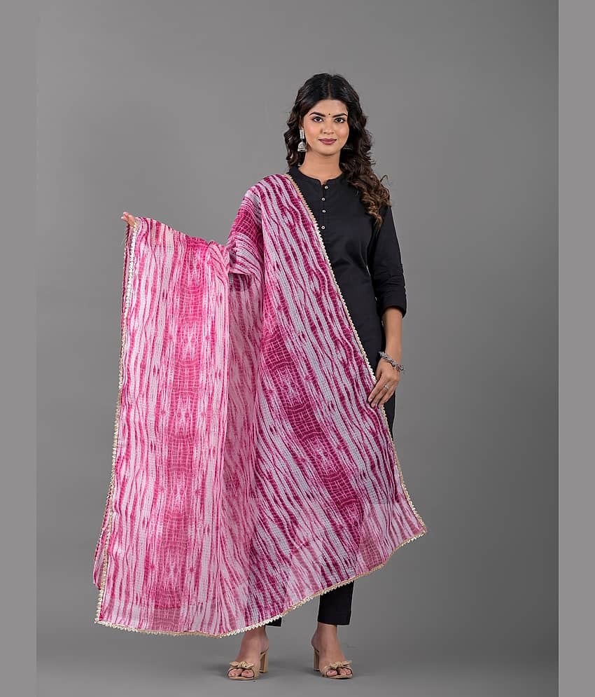 Apratim Pink Cotton Blend Women's Dupatta - ( Pack of 1 )