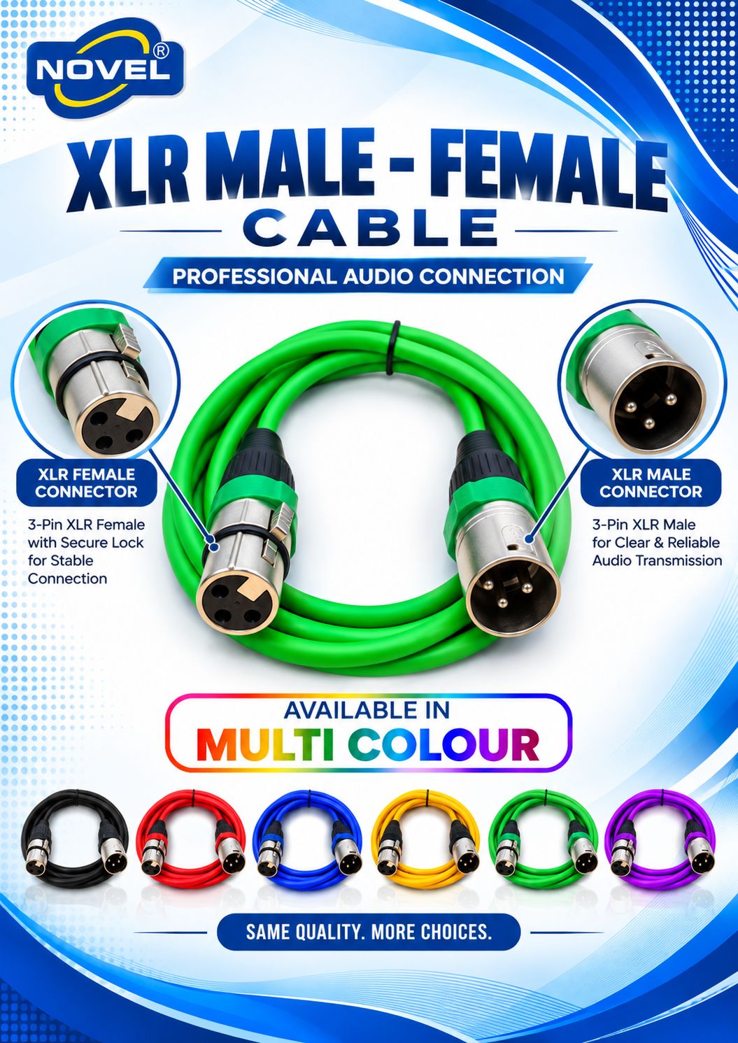 NOVEL XLR MALE - XLR FEMALE CABLE 15 YARD