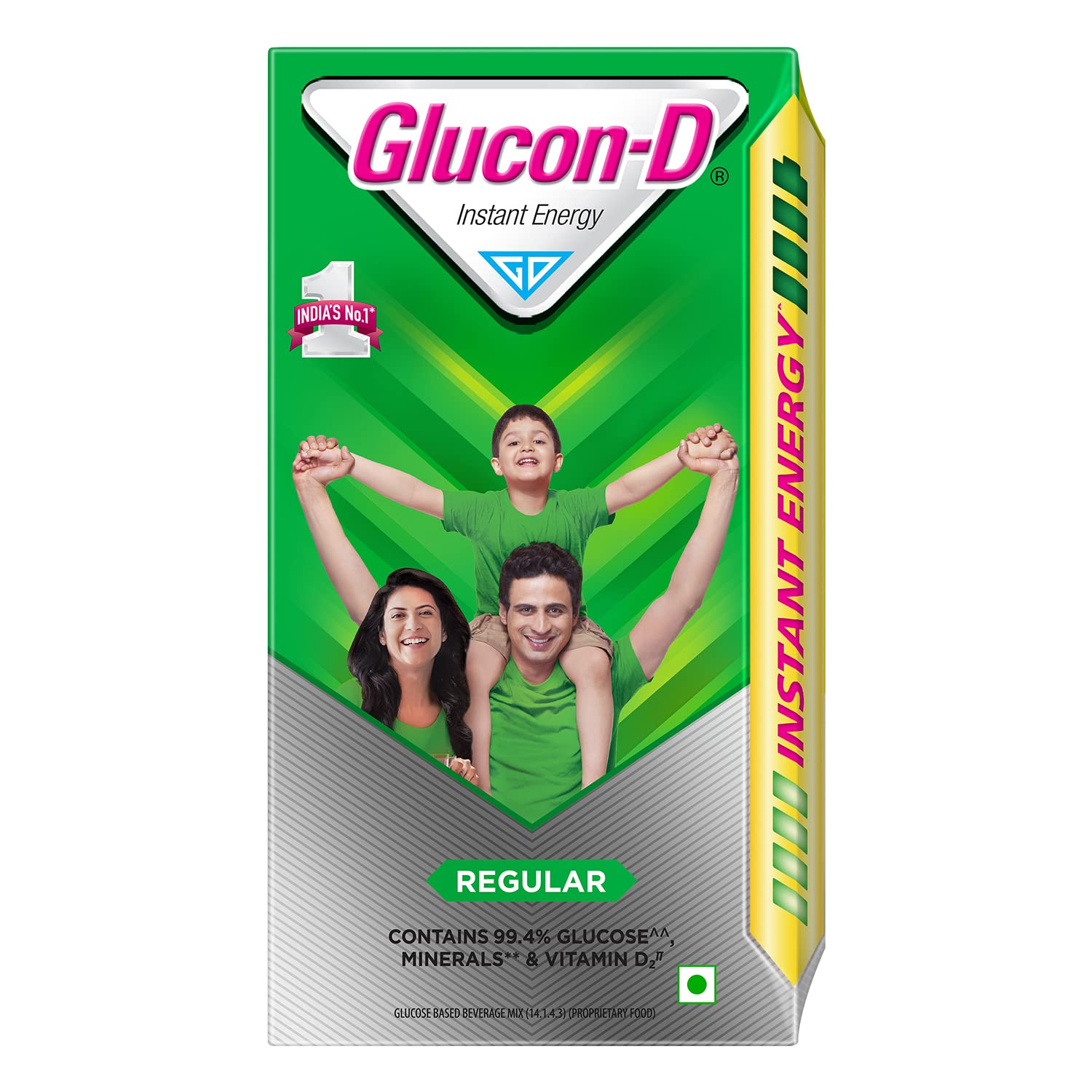 Glucon-D Regular Glucose Powder(250 g, Refill)| For Tasty Glucose Drink| Provides Instant Energy| Vitamin D2 Supports Immunity