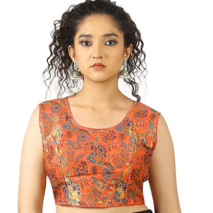 TheHangr Red Brocade Flower Print Blouse - 34 TheHangr Red Brocade Flower Print Blouse - 34