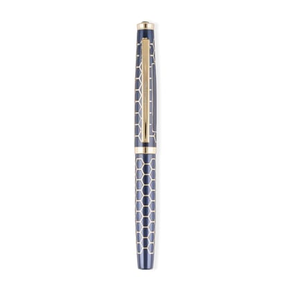 Honeycomb Ecthed Roller pen-Blue