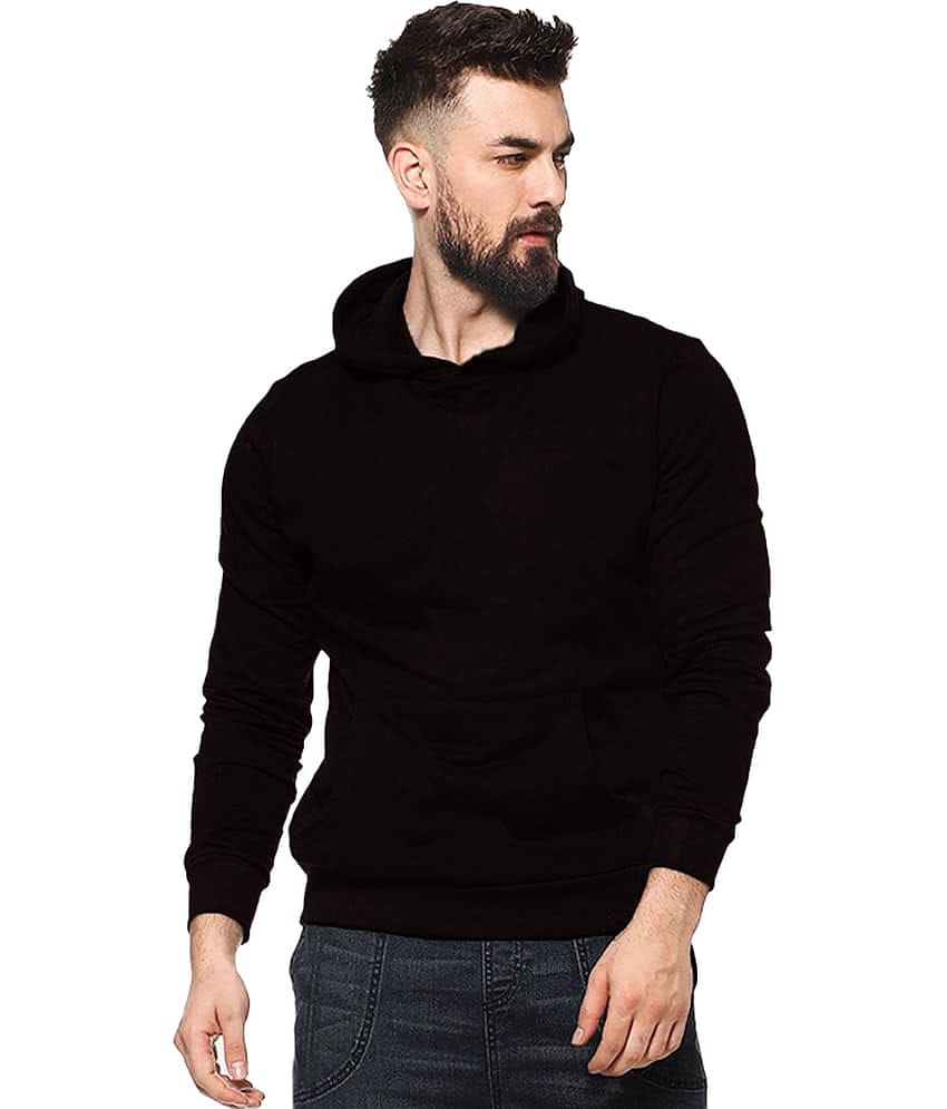 Leotude Cotton Blend Men's Sweatshirt - Black ( Pack of 1 )