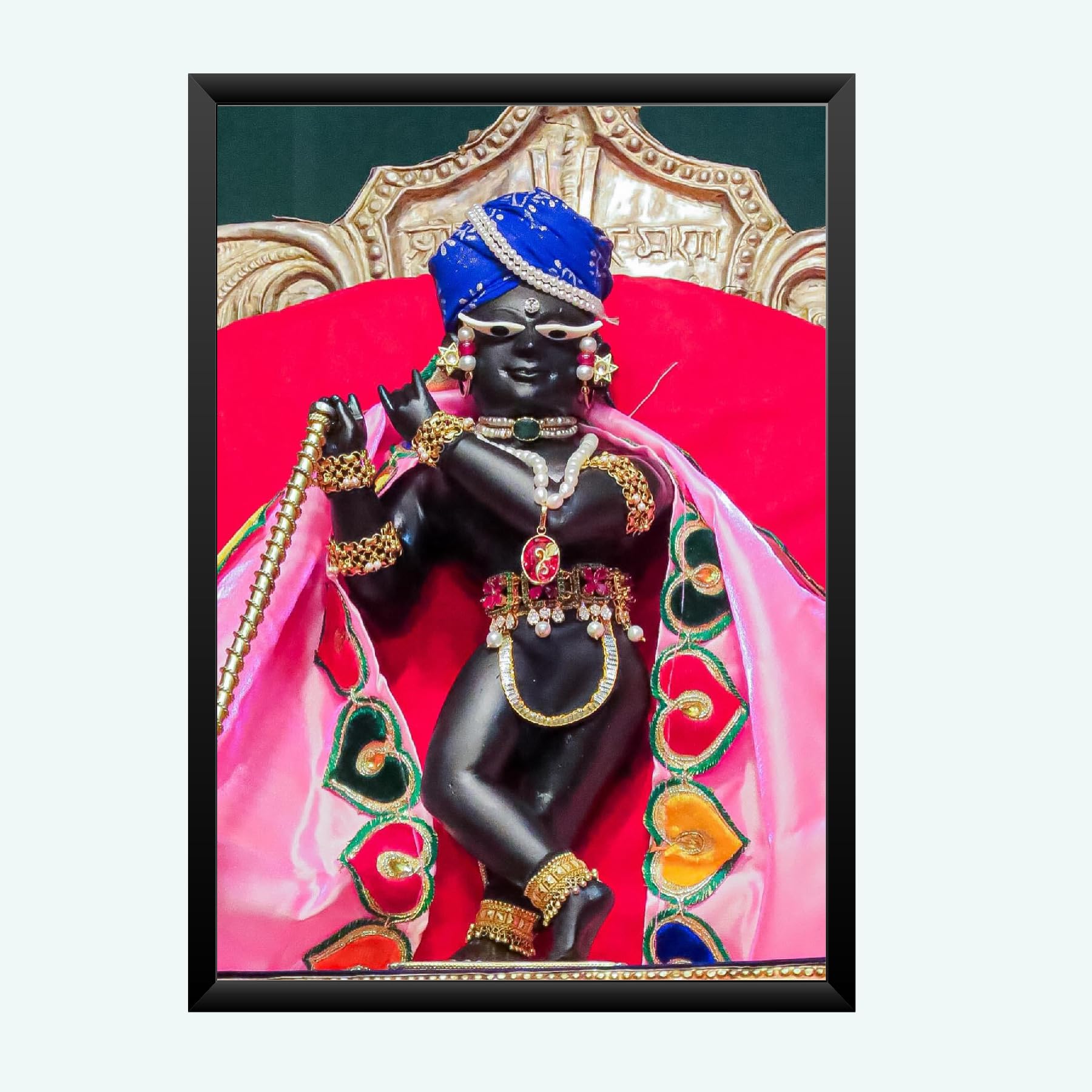 NOKKES Radha Raman ji Vrindavan Radha Raman Thakur Ji Photo Frames Religious Photo frame 5X7 Inch Photo Frame_QWW87