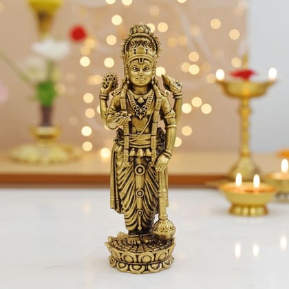 Brass Vishnu Ji Idol for Home Temple & Spiritual Energy, Height : 5 Inch (BSMAS1868 V)