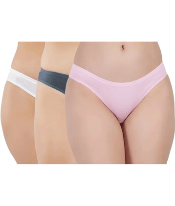 Bebron Pack of 3 Cotton Lycra Thongs For Women ( Multicolor4 )