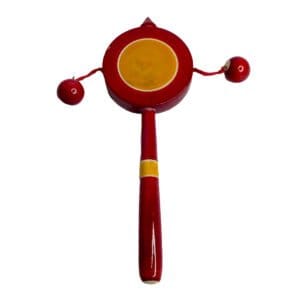 Handicraft Exim Traditional Wooden Damaru | Hand-Painted Musical Toy | Kids' Percussion Instrument Handicraft Exim Traditional Wooden Damaru | Hand-Painted Musical Toy | Kids' Percussion Instrument