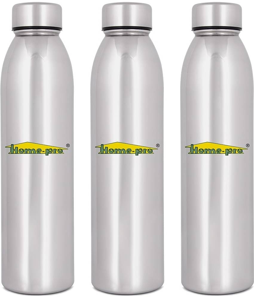 HomePro - Jointless Mirror Bottle Silver Water Bottle 1000 mL ( Set of 3 )