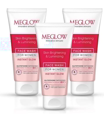 Meglow Skin Brightening & Facewash For Women it Removes Tanning & Dead Skin 100g ( Pack of 3 )