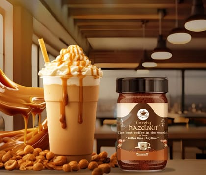 Brewstar Crunchy Hazelnut Premium Instant Roast and Ground Coffee 100gm