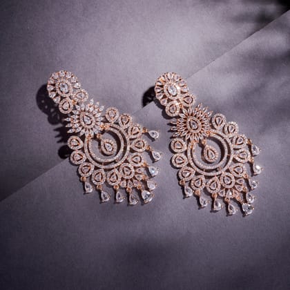 Pearl Radiance Earrings-White / Rose Gold / Free Size