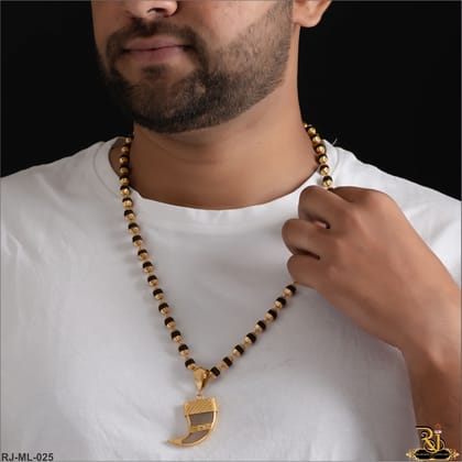 Superior 6mm rudraksh mala with one glory Artificial nail pendant ML-025-Rudraksh Mala