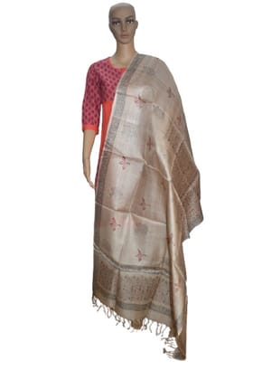 Pure organic Tussar Silk Printed Dupatta