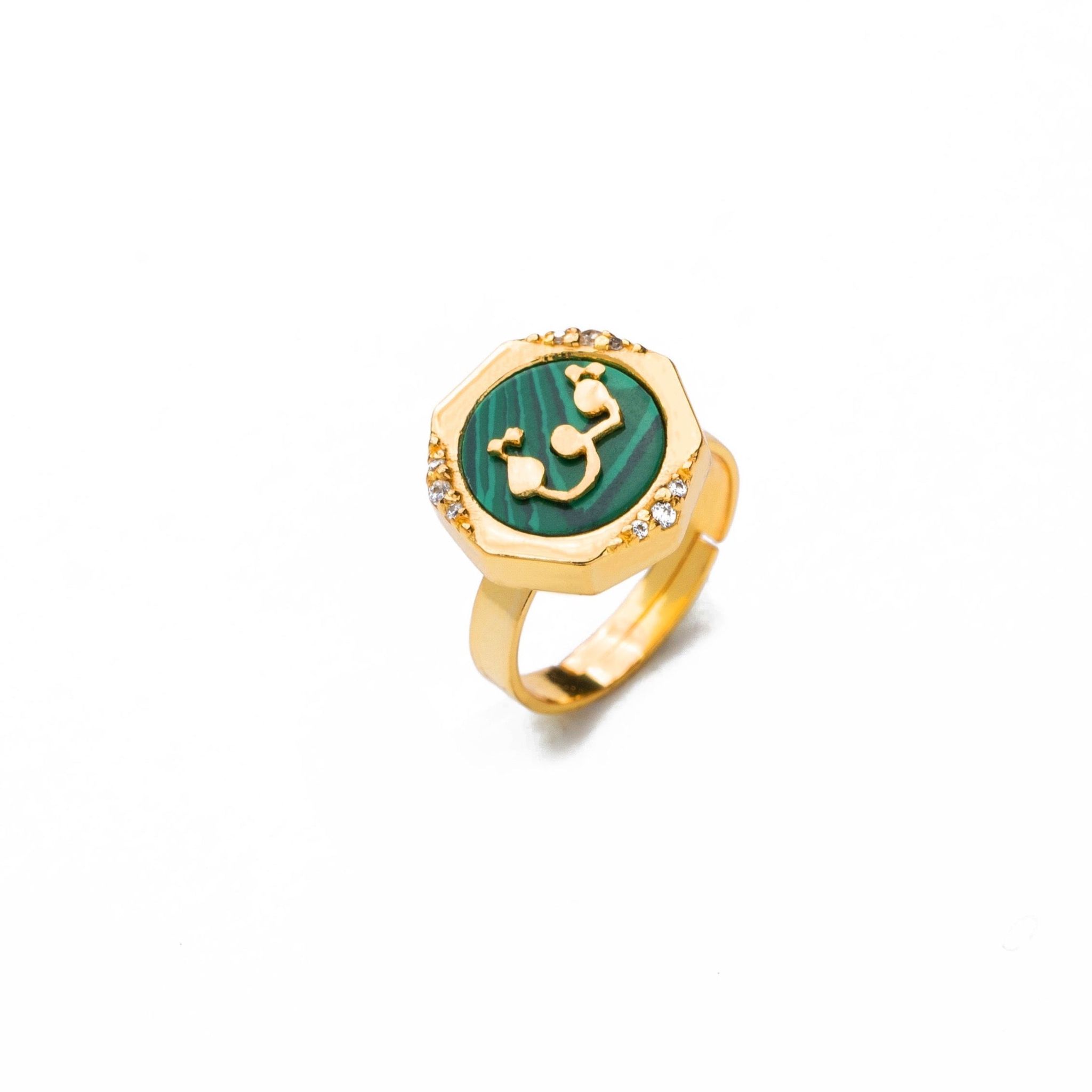 Power Malachite studded Ring