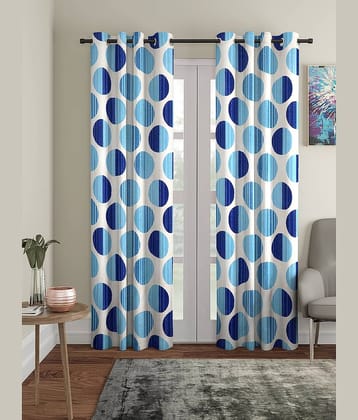 Cortina - Geometric Printed Room Darkening Eyelet Curtain-5 Ft-pack of 2