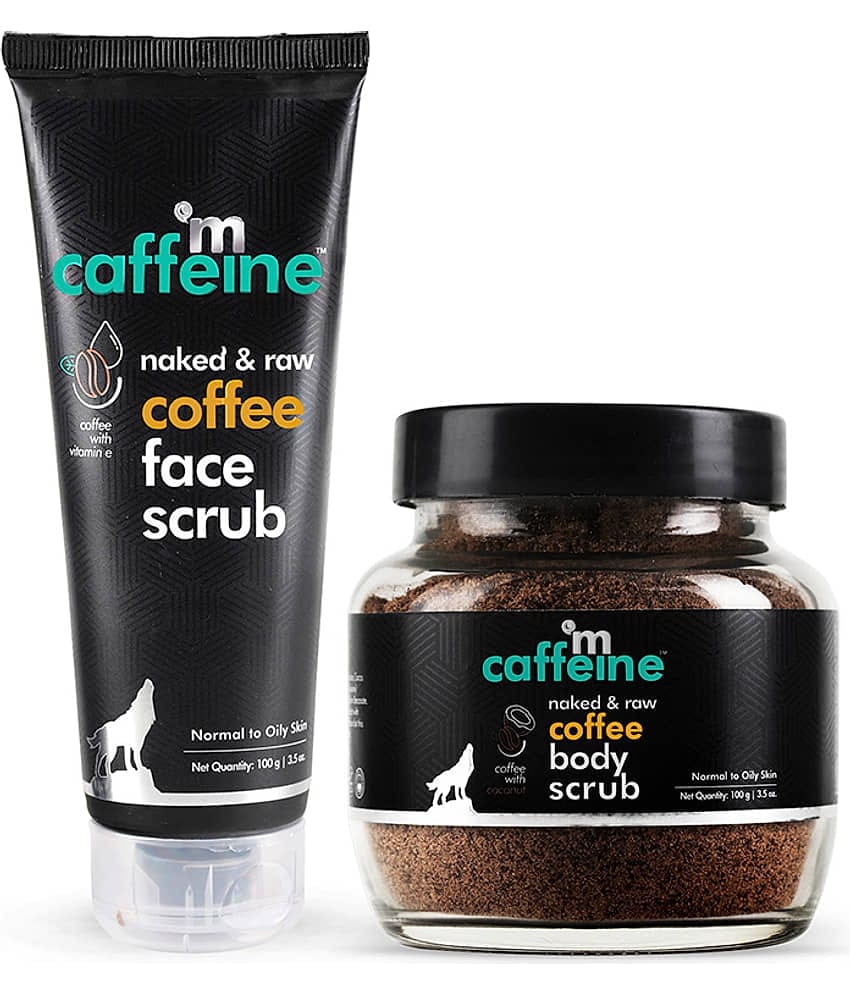 mCaffeine Coffee Body Scrub 100gm & Coffee Face Scrub 100gm (Pack of 2)