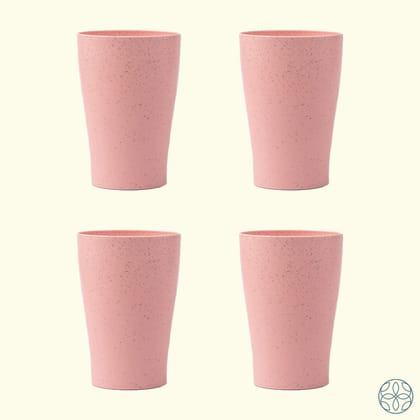 Wheat Straw Cups - Set of 4-PLUSH PINK