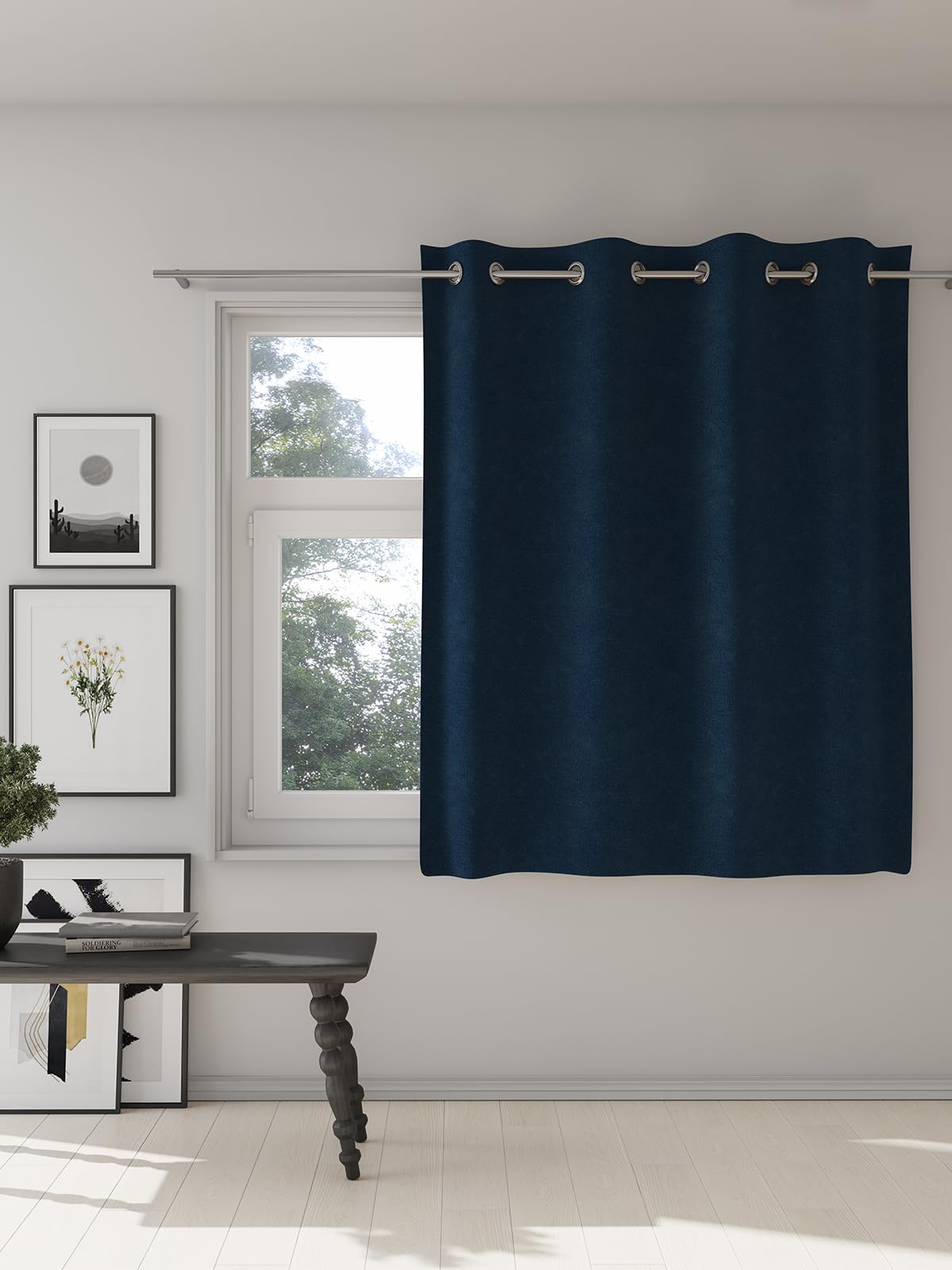 DDECOR - 100% Polyester Window 5 Ft|135 CM X 160 CM| - Blue