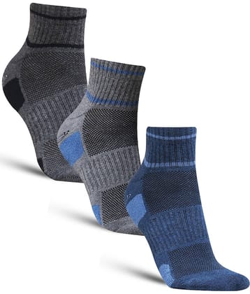 Dollar - Cotton Men's Self Design Multicolor Ankle Length Socks ( Pack of 3 )