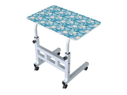 Portronics My Buddy D Height Adjustable, Metal Frame, Easy-to-Clean Tabletop, Safety Wheel Lock - Sky Blue