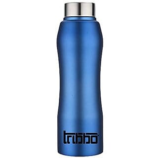 TRIBBO Stainless Steel Water Bottle 750 ML Water Bottles For Fridge School,Gym,Home,office,Boys   Girls Kids Leak Proof(BLUESIPPER CAP SET OF 1 750 MLMODEL-CURVE)