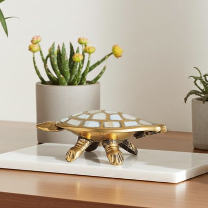 Brass Showpiece Tortoise, Turtle [Kachua] Statue, Height : 1.5 Inch (ANMAS002 A)