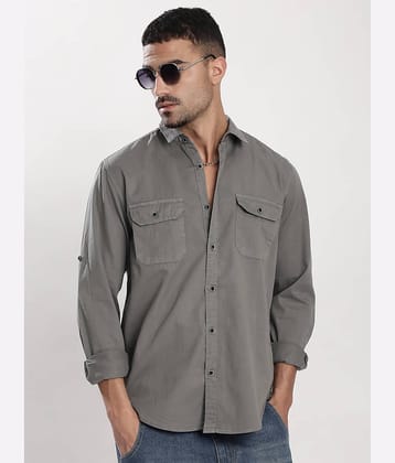 Bene Kleed 100% Cotton Regular Fit Solids Full Sleeves Men's Casual Shirt - Grey ( Pack of 1 )