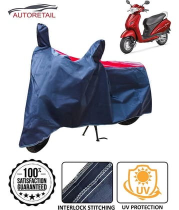 Autoretail Dust Proof Two Wheeler Polyster Cover With (Mirror Pocket) for Bajaj Activa 3G with Buckle Lock (Red & Blue)