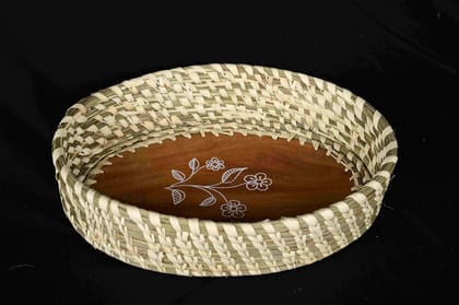Handcrafted Rectangular Sabai Grass Fruit Basket