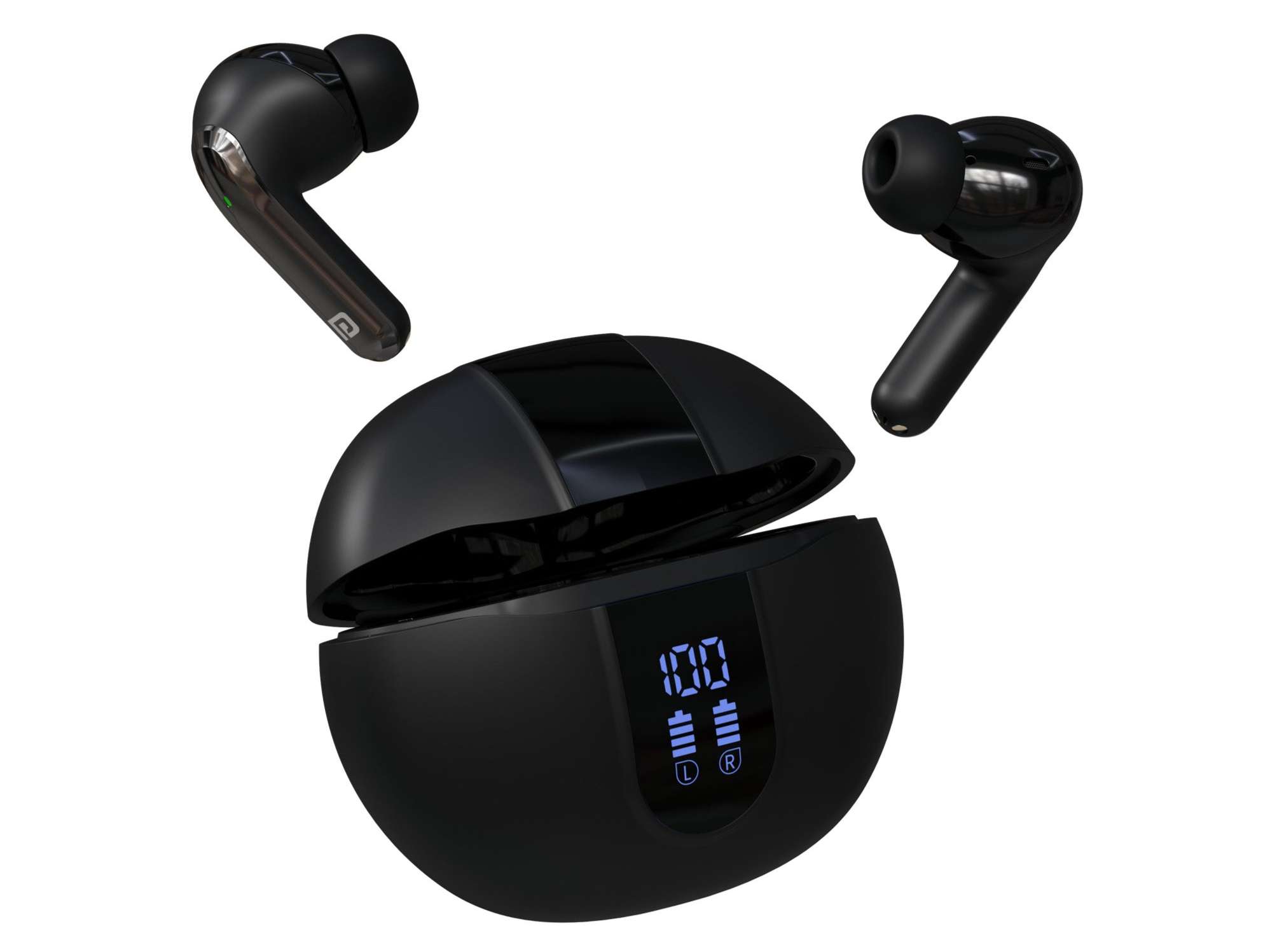 Portronics Twins 29 ANC in-ear TWS Wireless Bluetooth Earbuds With Digital Display, Upto 30 Hours Playtime, Auto ENC, Low Latency, BT 5.4V,10mm Driver,IPX5 Water Resistant, Type C Fast Charging