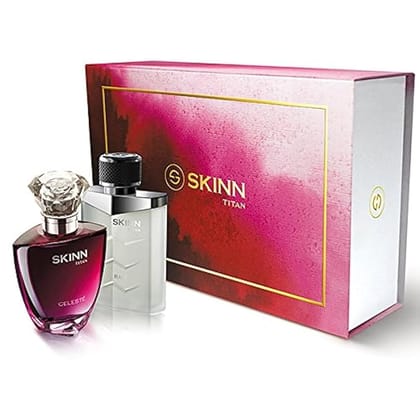 Titan Adults Skinn Citrus Spray Gift Set For Couple, 100 Ml
