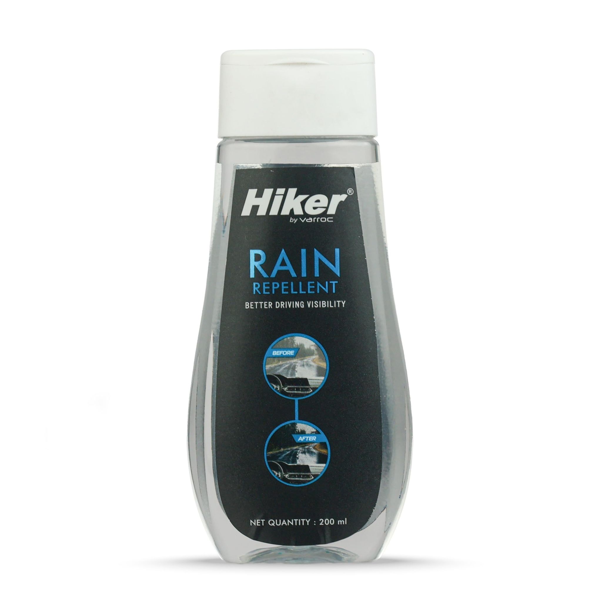 Hiker by Varroc Rain Repellent 200 ml | Repels Rainwater on Windshield, Long Lasting Hydrophobic Spray Coating, Improves Visibility and Clarity