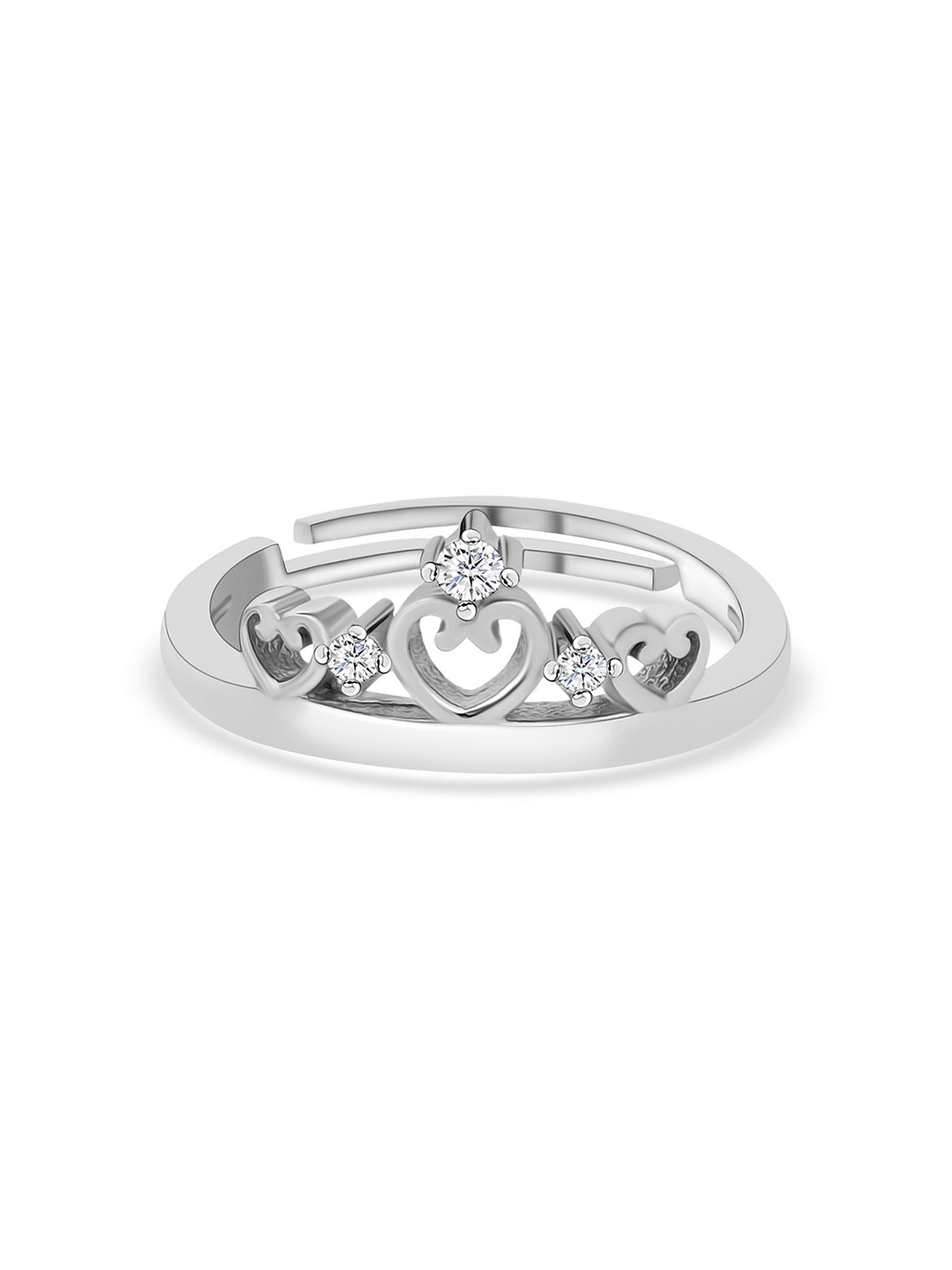 Crown Tiara Adjustable Silver Ring For Women-Adjustable