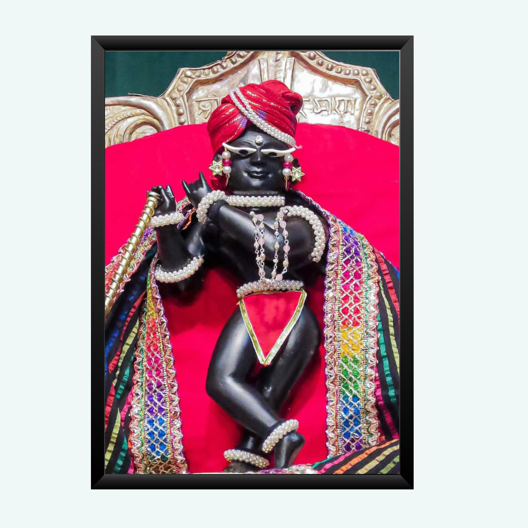 NOKKES Radha Raman ji Vrindavan Radha Raman Thakur Ji Photo Frames Religious Photo frame 5X7 Inch Photo Frame_QWW75