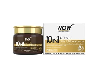WOW 10 In 1 Active Miracle Oil Day Cream, No Parabens & Mineral - 50 ml