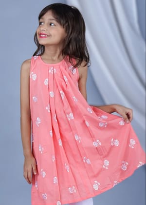 Embroidered Malmal Dress | Rose Pink | 1-12Y-1-2 Y