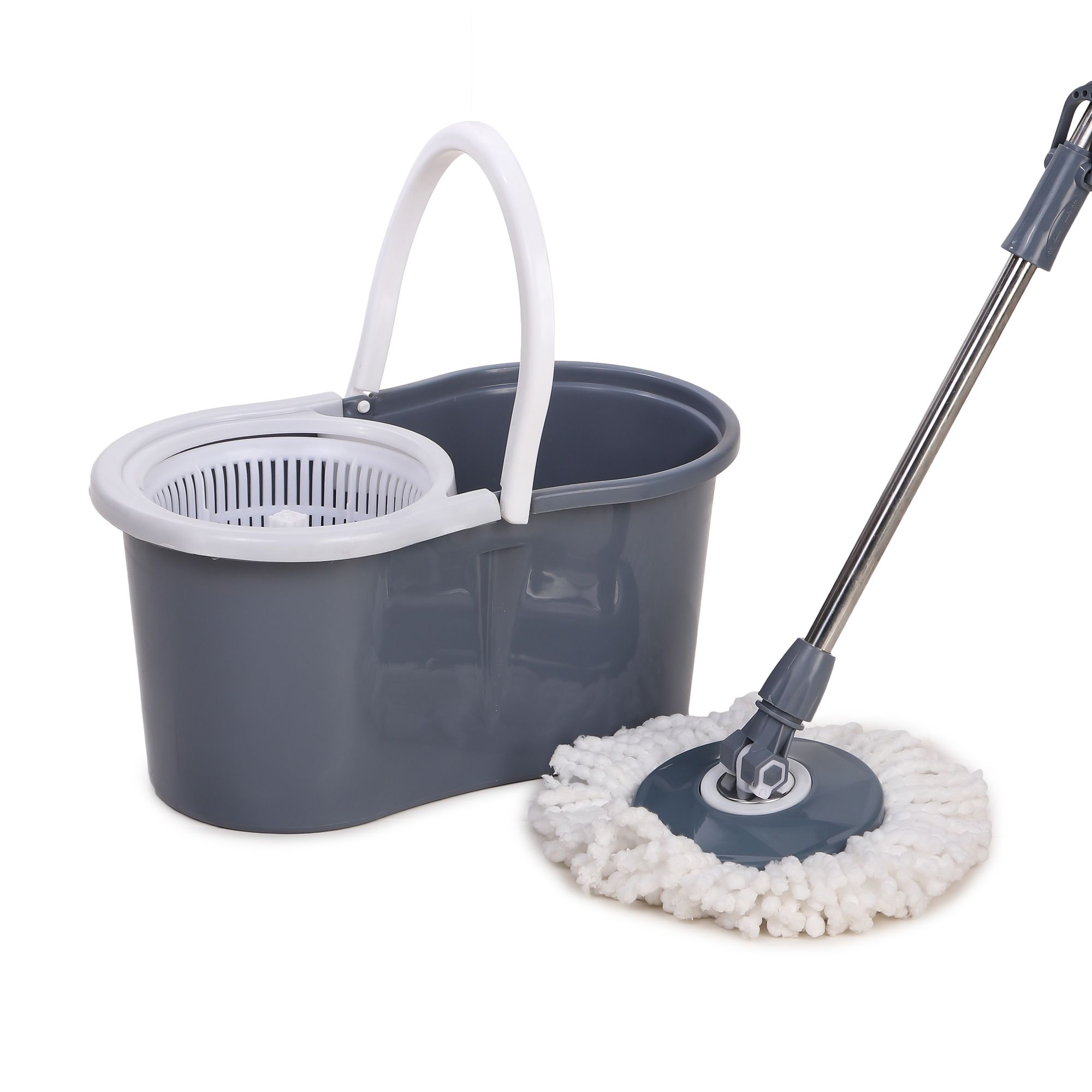 Super Easy Bucket Spin Mop (EECO) with Plastic Wringer – Effortless Cleaning for Home & Office!